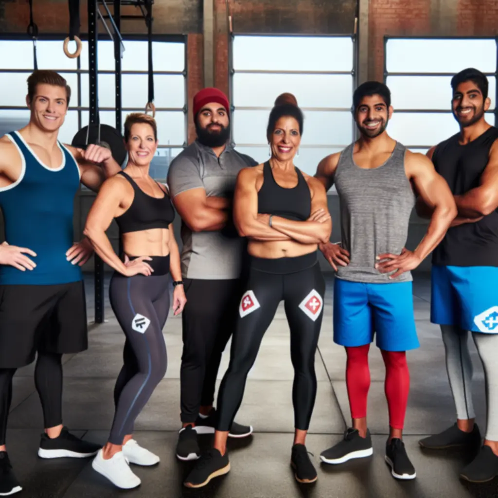 Iron Cluub edzői csapat, akik motiváltan állnak a fitneszteremben.